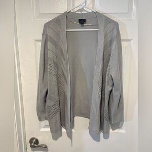 Worthington Woman Light Gray Open Cardigan